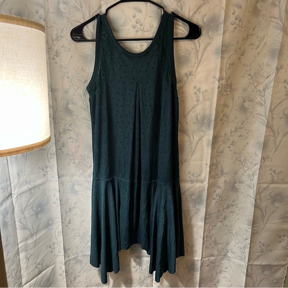 Free People Dark Green Textured Tank Dress